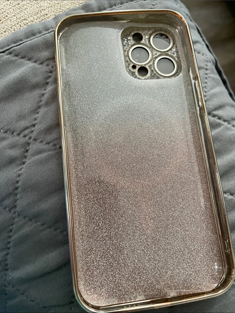 Apple Gold Glitter Phone Case with Ring Grip 'Love' New No Tags